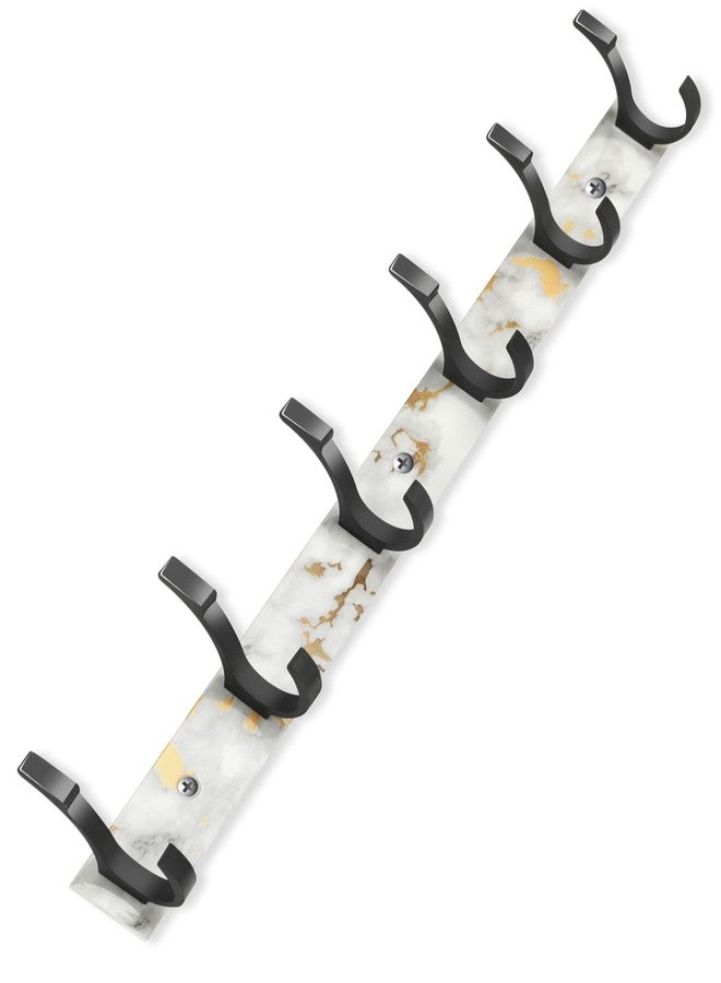 DOCOSS- Long Cloth Hangers for Wall Door/Hooks for Clothes Hanging Bathroom Cloth Hanger Wall Mounted for Hanging Clothes,Shirt,Towel (Pack of 1, White (Black Hooks) - Image 1